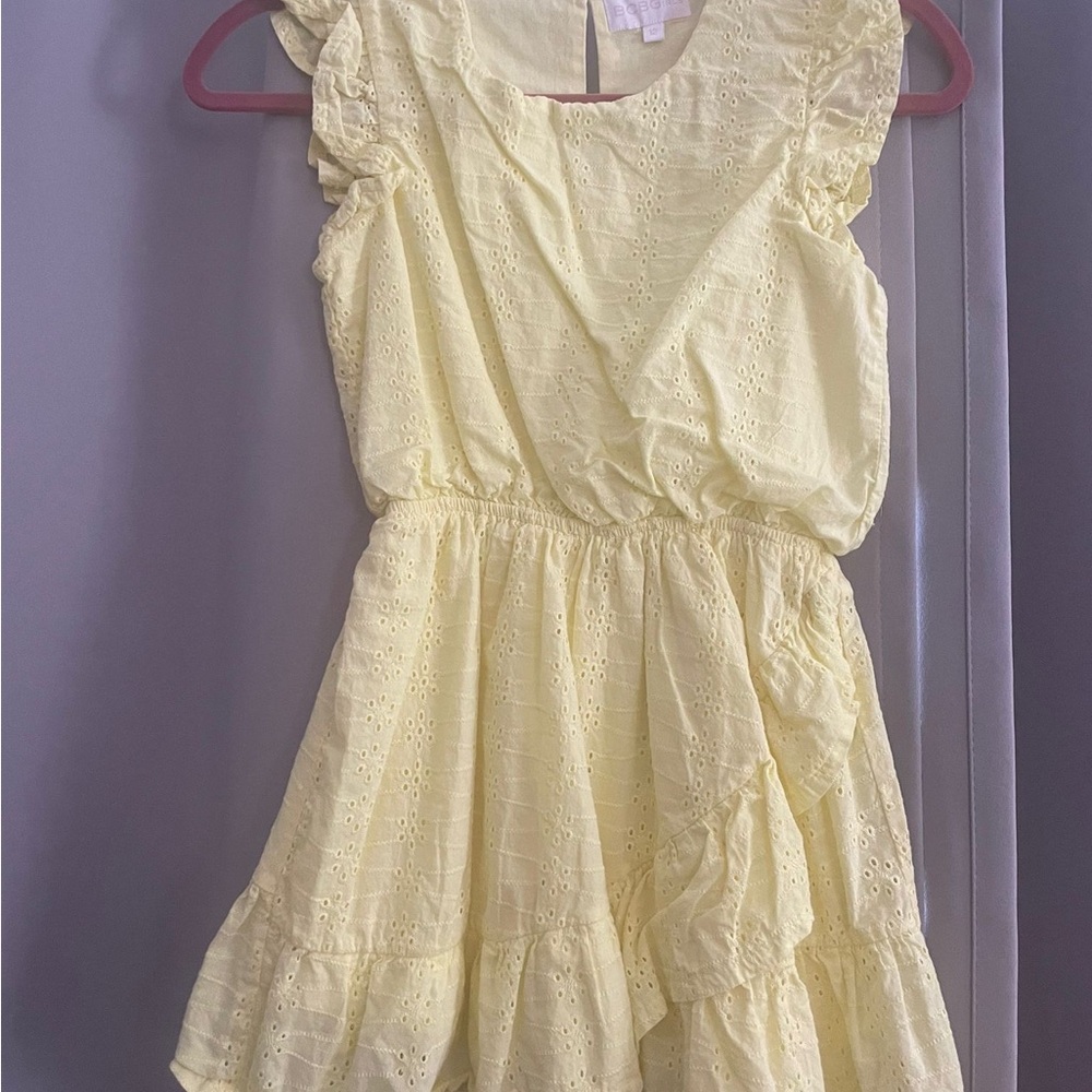 BCBGirls Yellow Ruffled Pleated Sundress